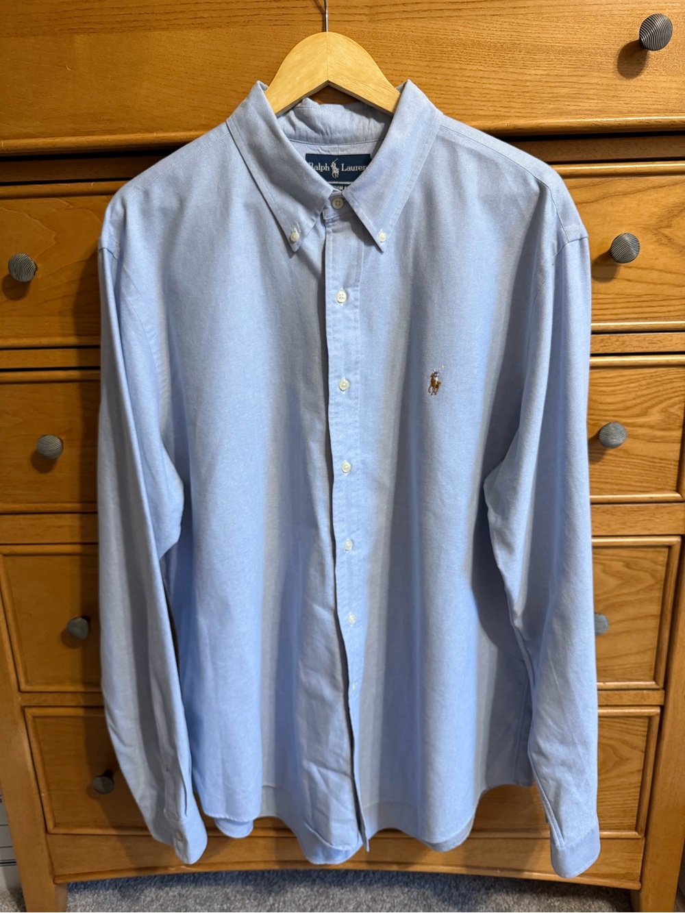 Vintage Ralph Lauren Classic Fit Oxford Button Down Shirt Mens 18.5 XXL Preppy